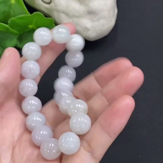 F34070616 Jadeite Bead Necklace Approx. 11.3mm Total Weight Approx. 48.8g