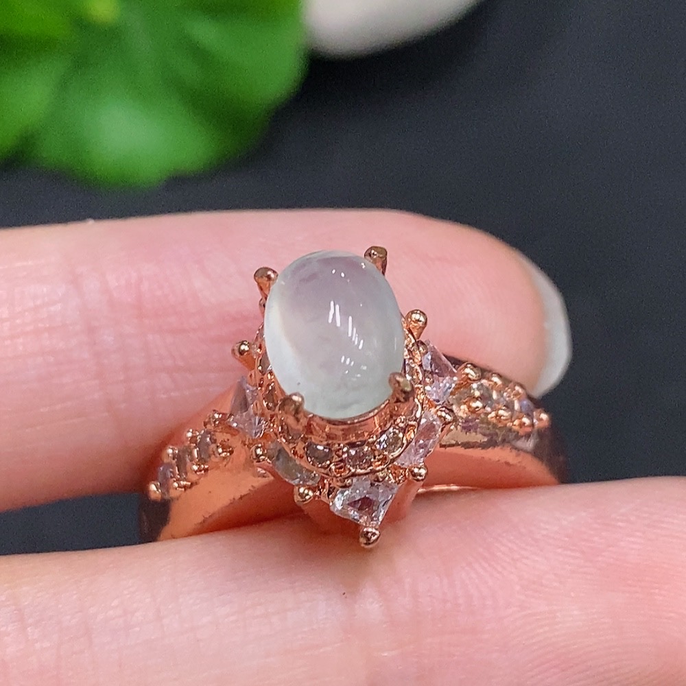F33941575 Jadeite Cabochon Non-Gold Setting Total Weight Approx. 9.7g