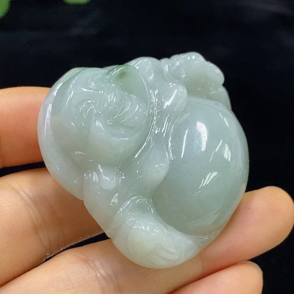 F34974655 Jadeite Buddha Pendant Total Weight Approx. 40.76g