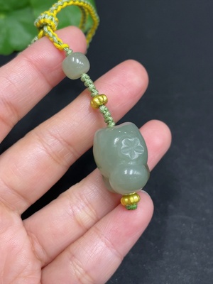H34053041 Hetian Jade Pendant Cat Total Weight (including rope) Approx. 14.8g Accessories Not Hetian Jade