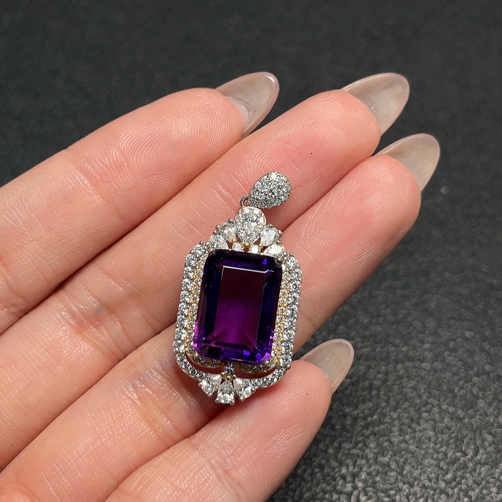 C34041165 Crystal Pendant Non-Gold Total Weight Approx. 4.5g Size 13.6/9.6mm