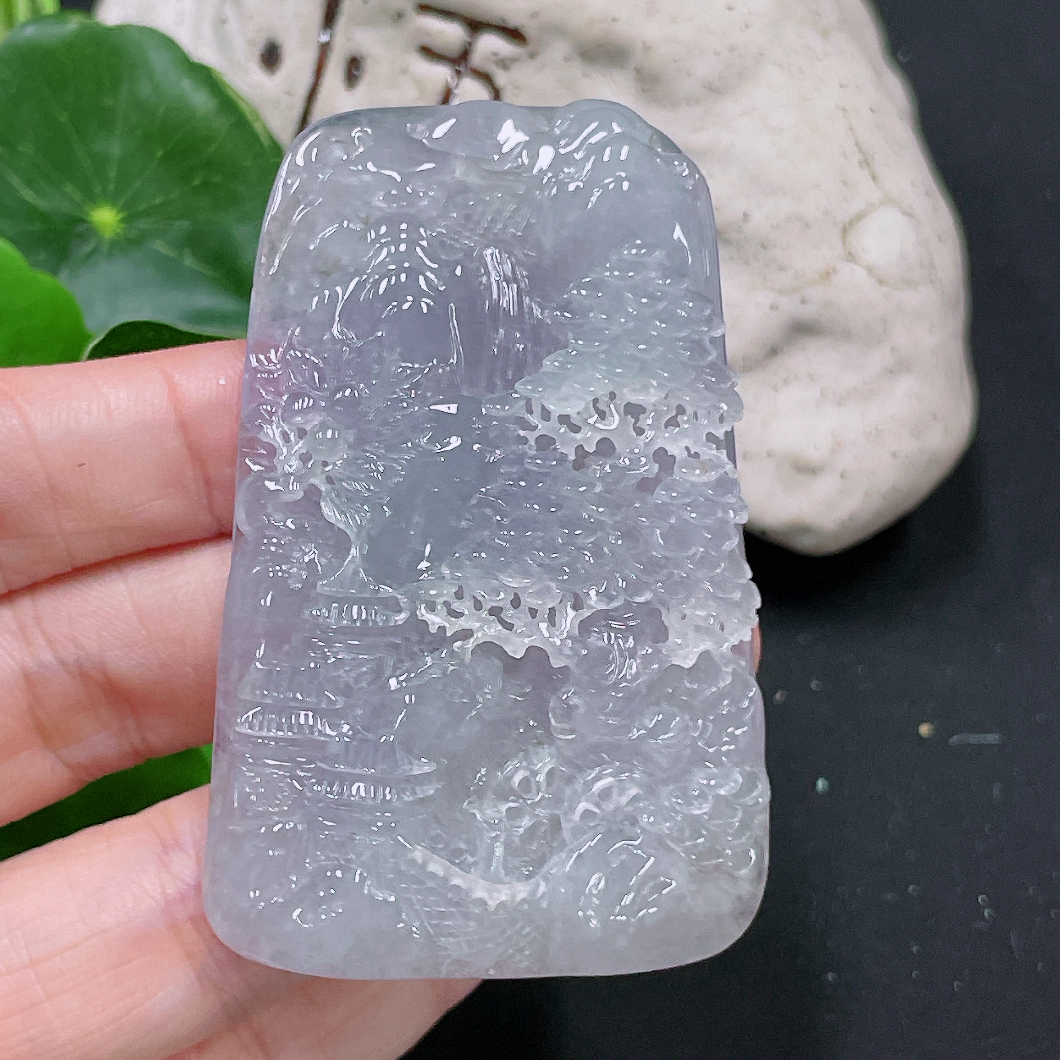 F33893454 Jadeite Pendant Landscape Plaque Total Weight Approx. 54.84g