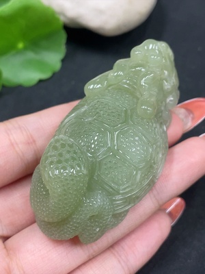 H34053209 Hetian Jade Pendant  Dragon Turtle  Total Weight Approx. 80.3g