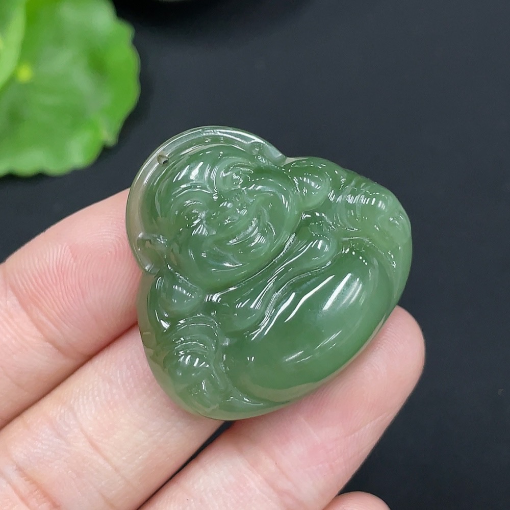 H27169747 Hetian Jade Pendant Buddha Total Weight Approx.13.9g