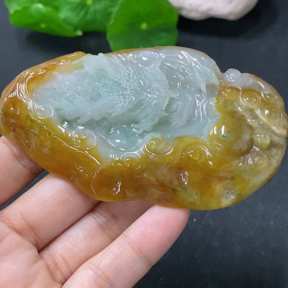 F28251943 Jadeite Pendant Dragon Plaque Total Weight Approx. 88.64g Color Origin Undetermined