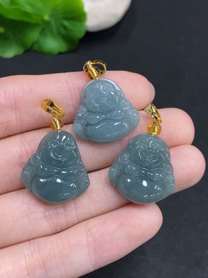 F34061693 Jadeite Buddha Pendant Sell as a Lot Non-Gold Inlaid