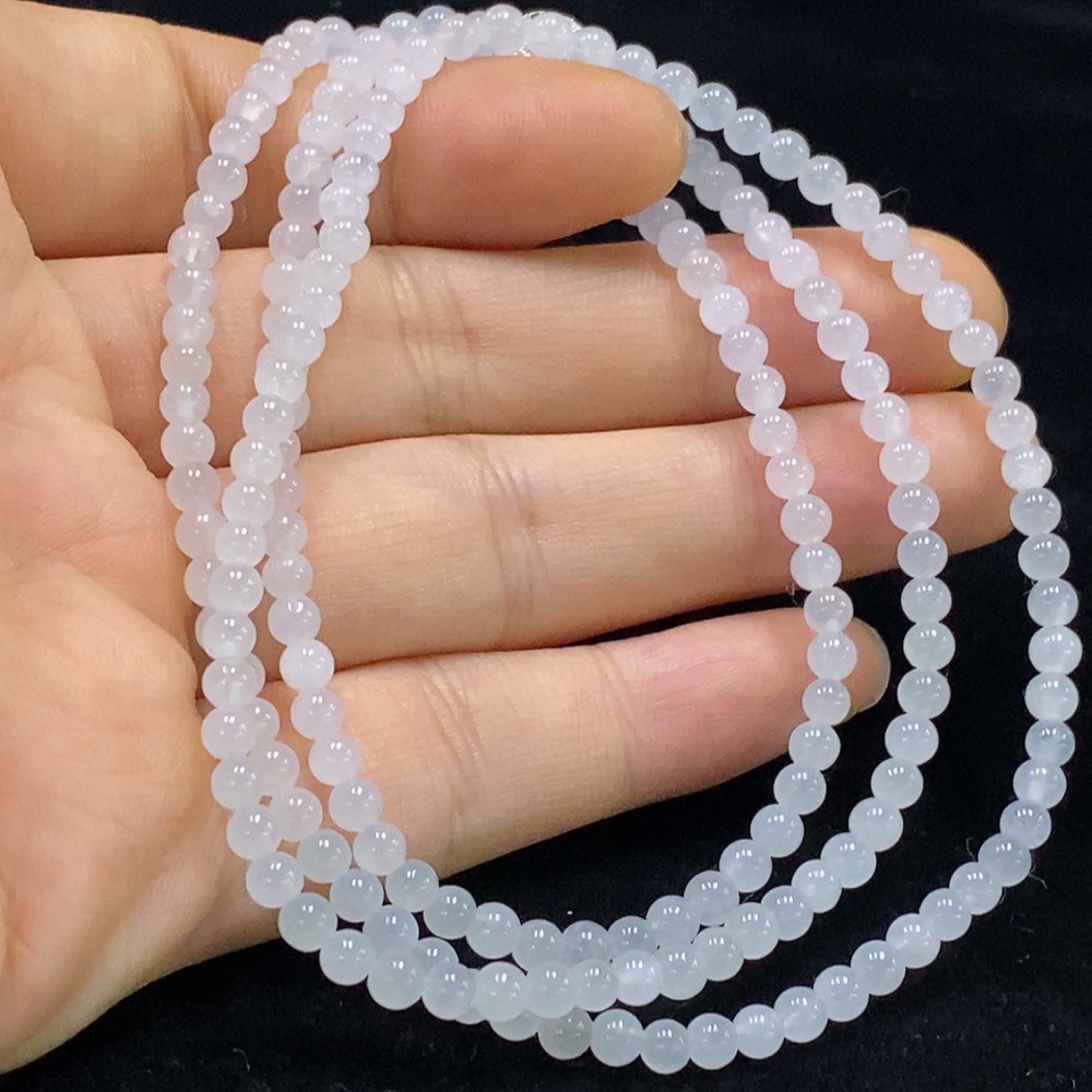 F33861543 Jadeite Pearl Necklace Approx. 3.5mm Non-Gold Total Weight Approx. 15.47g