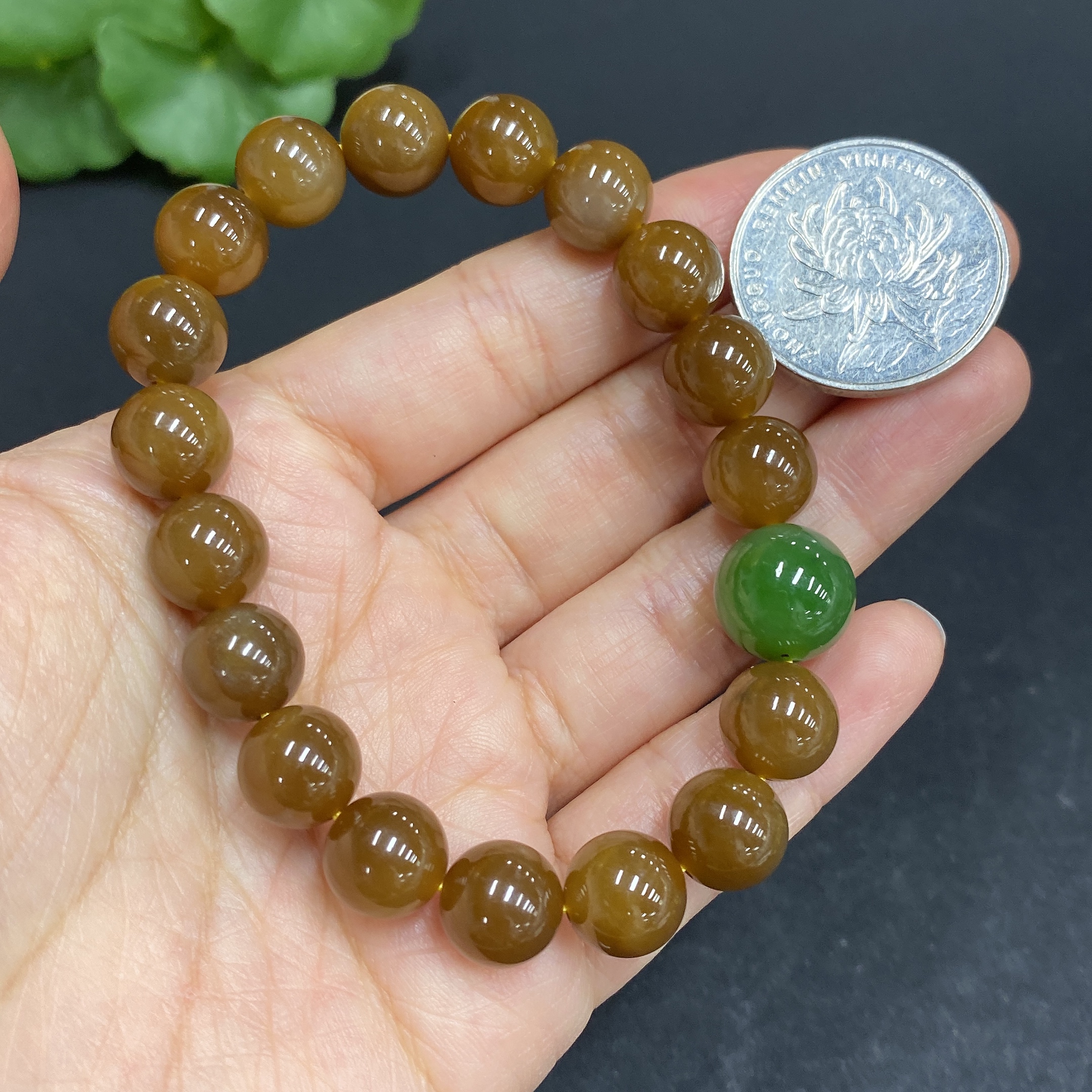 H29328062 Hetian Jade Bracelet, Approx. 9.8mm, Total Weight Approx. 30.2g