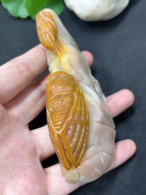 H42957407 老挝石手把件  一鸣惊人  货品总重约163g