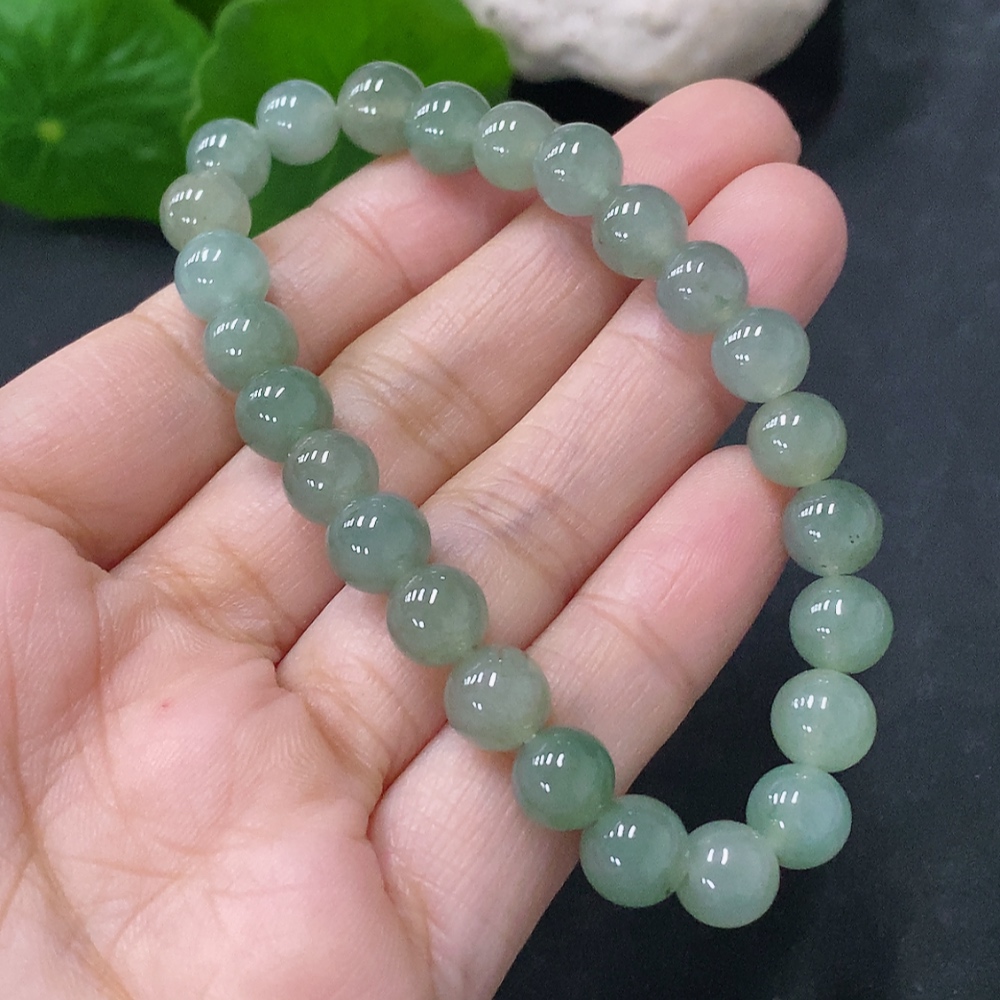 F35140751 Jadeite Bracelet Approx. 7.5mm Beads Total Weight Approx. 17.13g