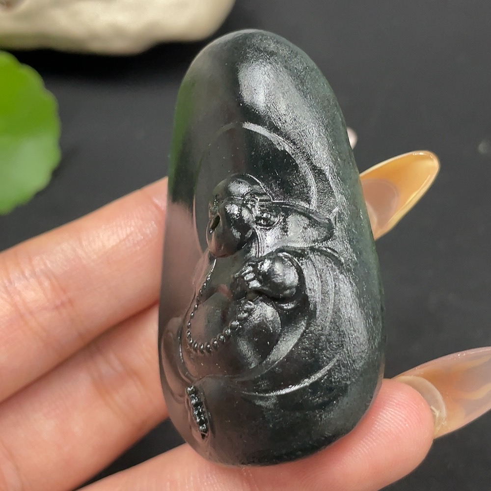 H30491866 Hetian Jade Pendant Buddha Total Weight Approx. 57.3g