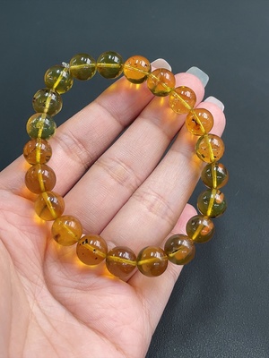 C18048441 Amber Beeswax Bracelet, Approx. 9.2mm, Total Weight Approx. 9.70g