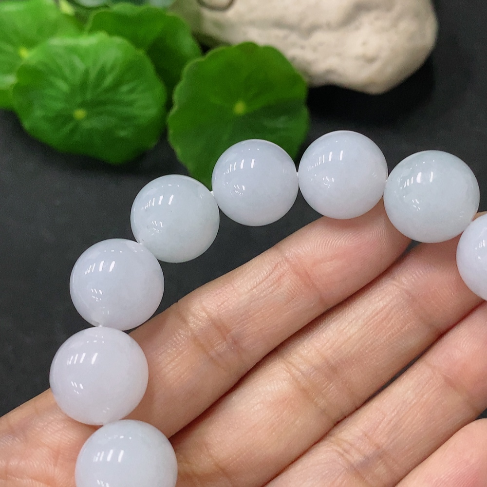F33888275 Jadeite Bracelet Approx. 14.1mm Beads Total Weight About 72.66g