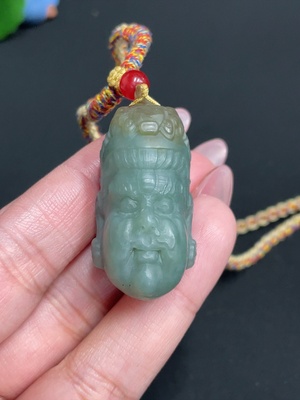 H26942739 Hetian Jade Pendant    Yellow Jambhala    Total Weight (with rope): approx. 28.7g