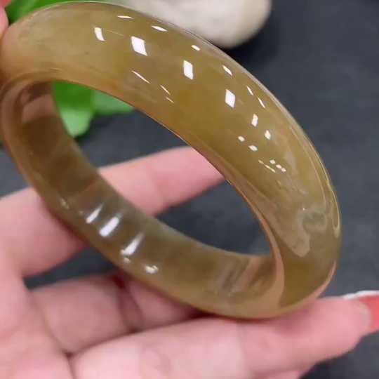 H34979774 Hetian Jade Round Bracelet Size 58.6 Total Weight Approx. 79g