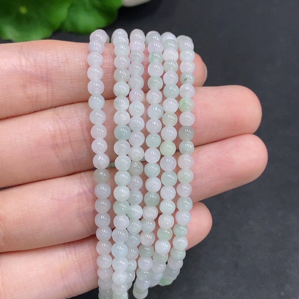 F34061625 Jadeite Beads Sell as a Lot Non-Gold Setting