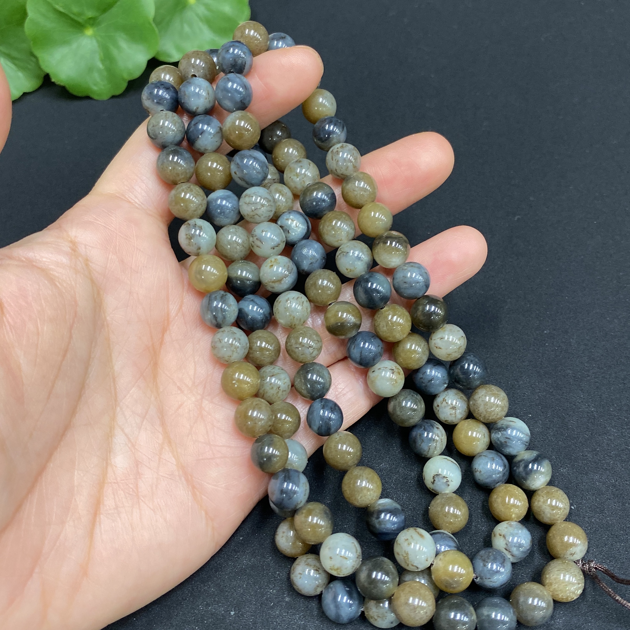 H32812385 Hetian Jade Bead Necklace, Approx. 7.6mm, Total Weight Approx. 80.6g