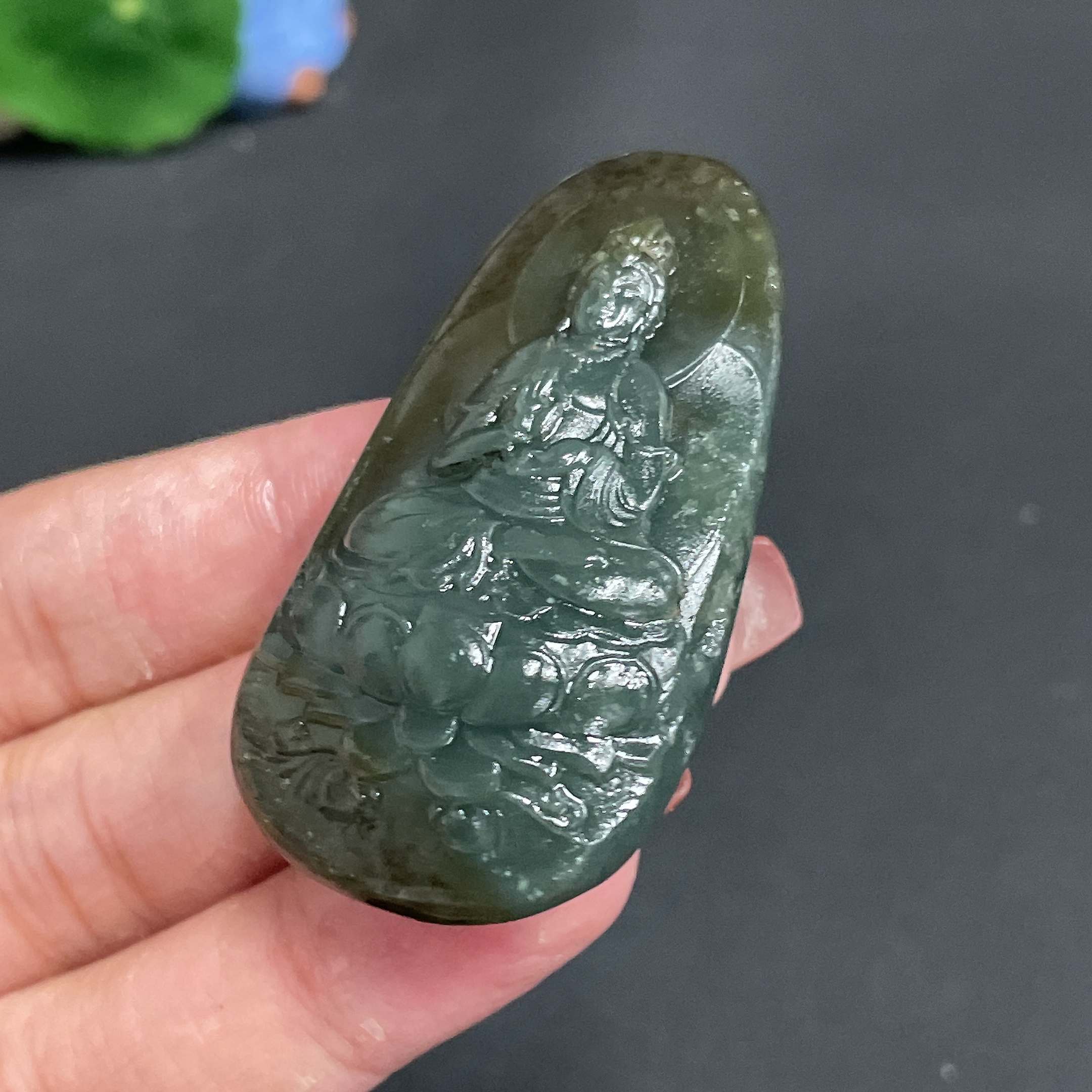H24804553 Hetian Jade Pendant Guanyin Total Weight about 29.9g