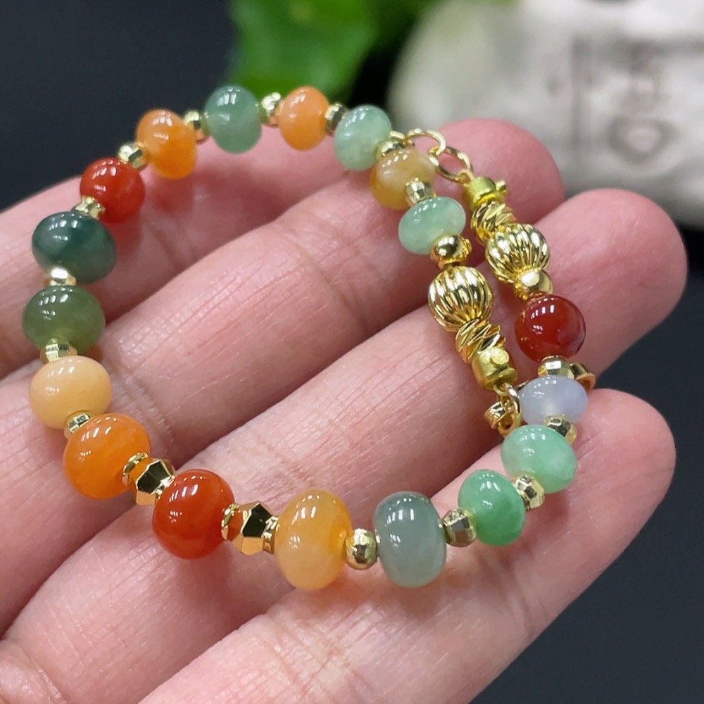 F35171466 Jadeite Bracelet Max. 7mm Approx. Total Weight 8.92g Non-Gold