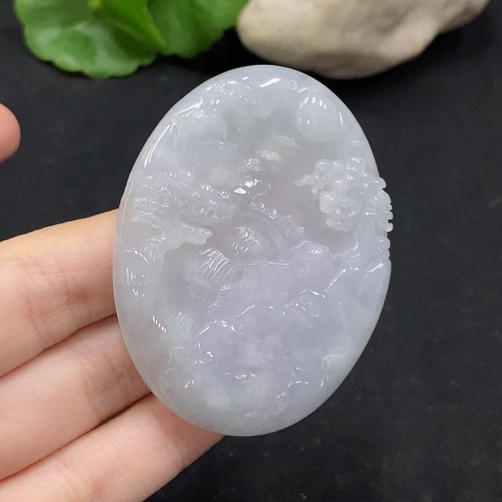 F35089938 Jadeite Landscape Pendant Total Weight Approximately 35.88g