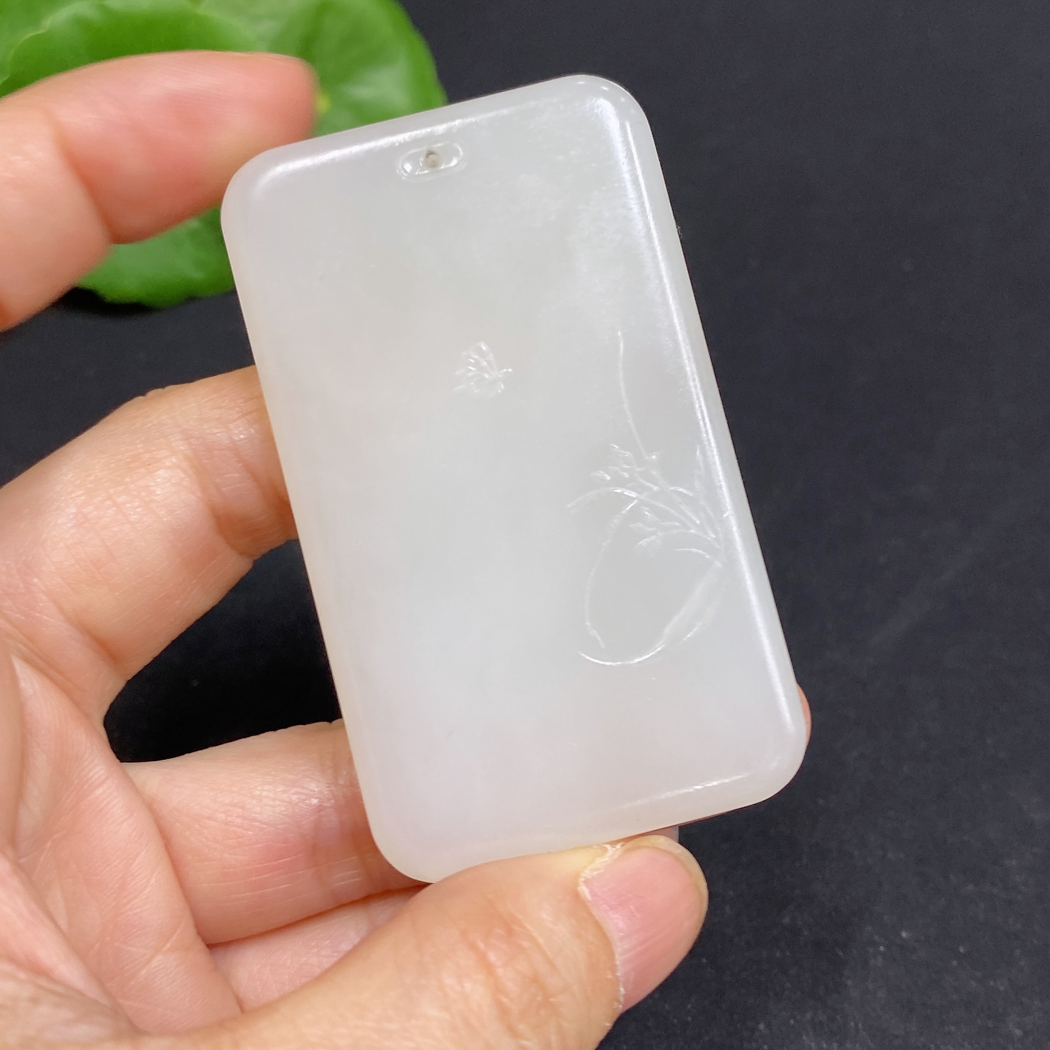 H31641125 Hetian Jade Pendant Orchid Total Weight Approx. 46g