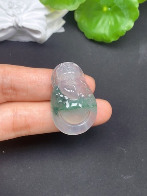 F45457875 翡翠挂件 财神 总重约8.72g