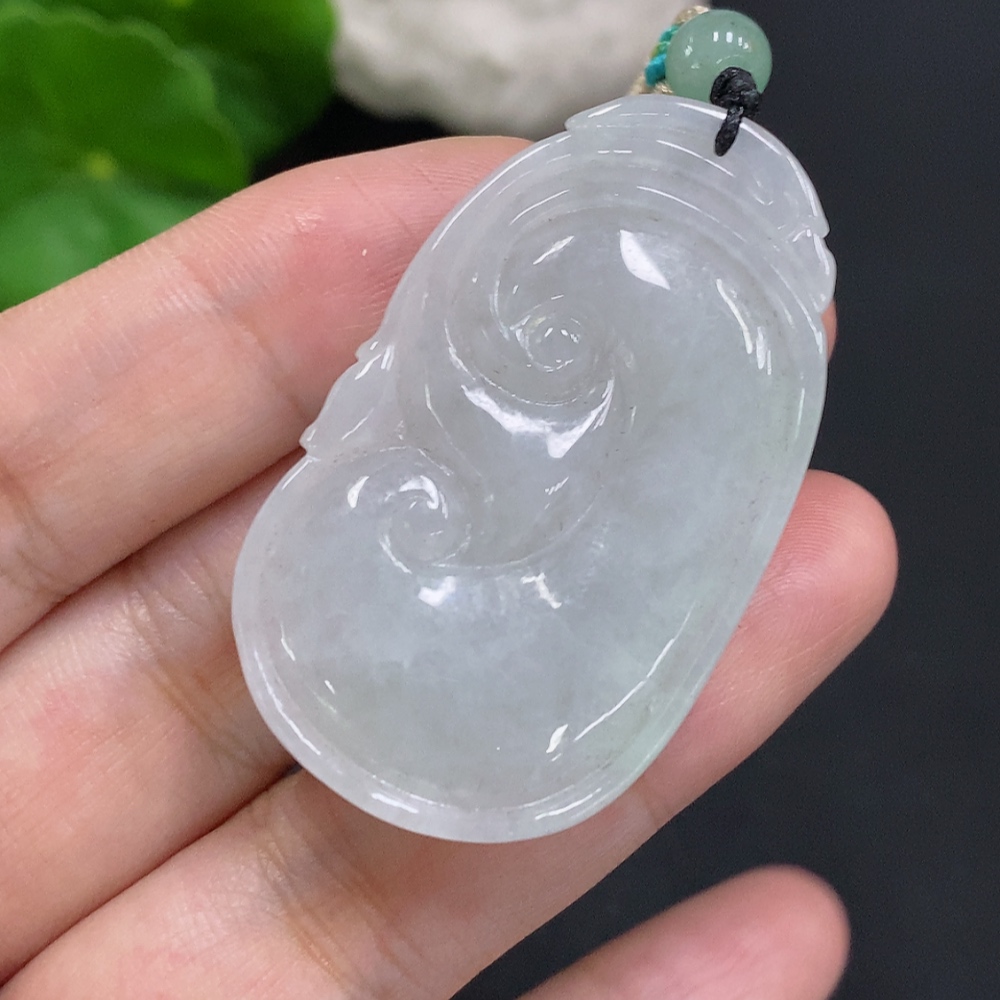 F32741167 JadeiteRuyi Pendant with Non-Grade A Beads