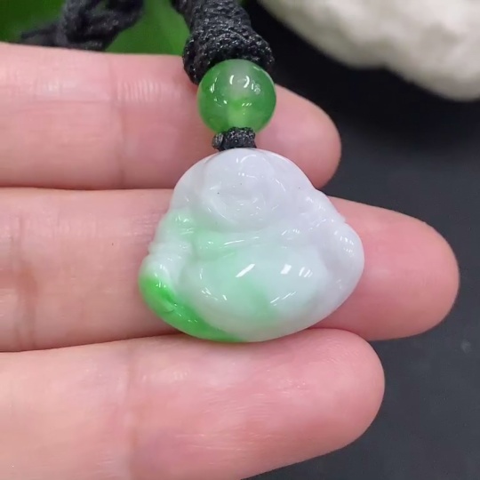 F35107733 Jadeite Buddha pendant Total weight approx. 5.2g (with non-A grade beads)