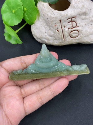 F46596494 翡翠悟道摆件 货品总重约43.6g