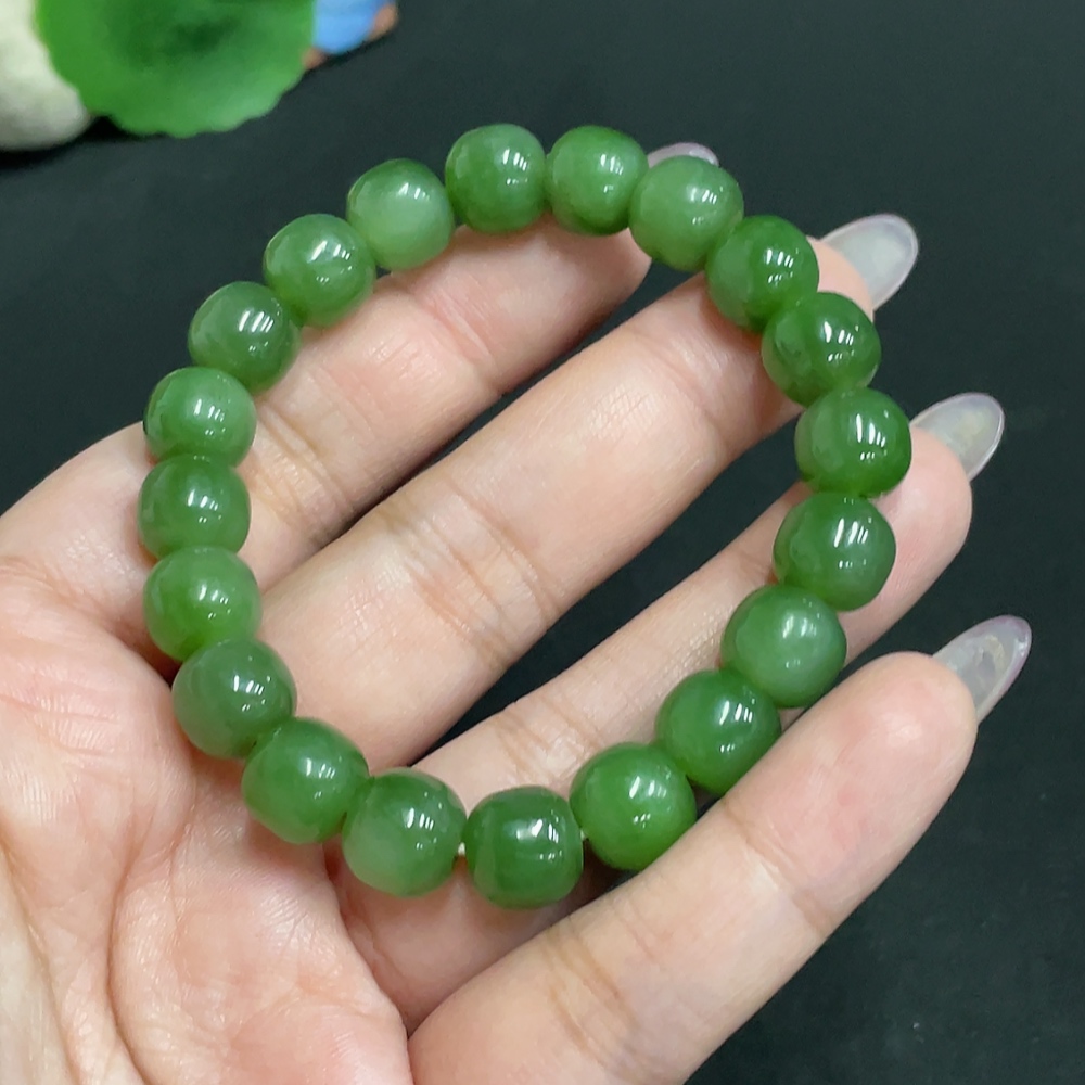 H34956184 Hetian Jade Bracelet, Approx. 9.4 mm, Total Weight Approx. 31.2g