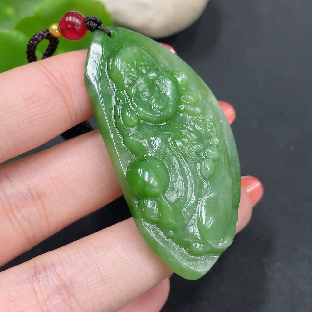H34017563 Hetian Jade Jasper Pendant Buddha