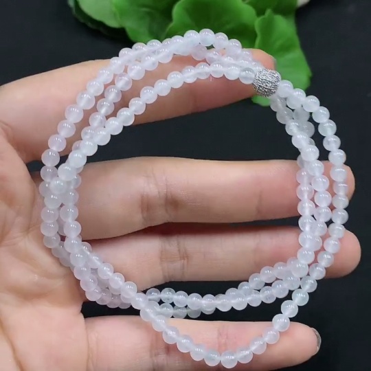 F29347676 Jadeite Bead Necklace Approx. 3.8mm Total Weight About 16.94g Non-Gold Setting