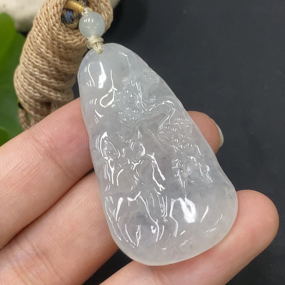 F29394386 Jadeite Pendant with Cord, Total Weight Approx. 19.08g