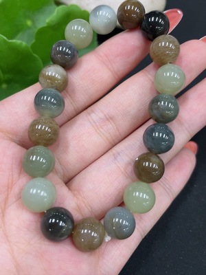 H34017219 Hetian Jade Bracelet Approx. 9.8mm Total Weight Approx. 29.2g