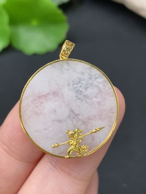 F27069590 Jadeite Plain Pendant with 18k Gold Setting, Total Weight Approx. 3.16g