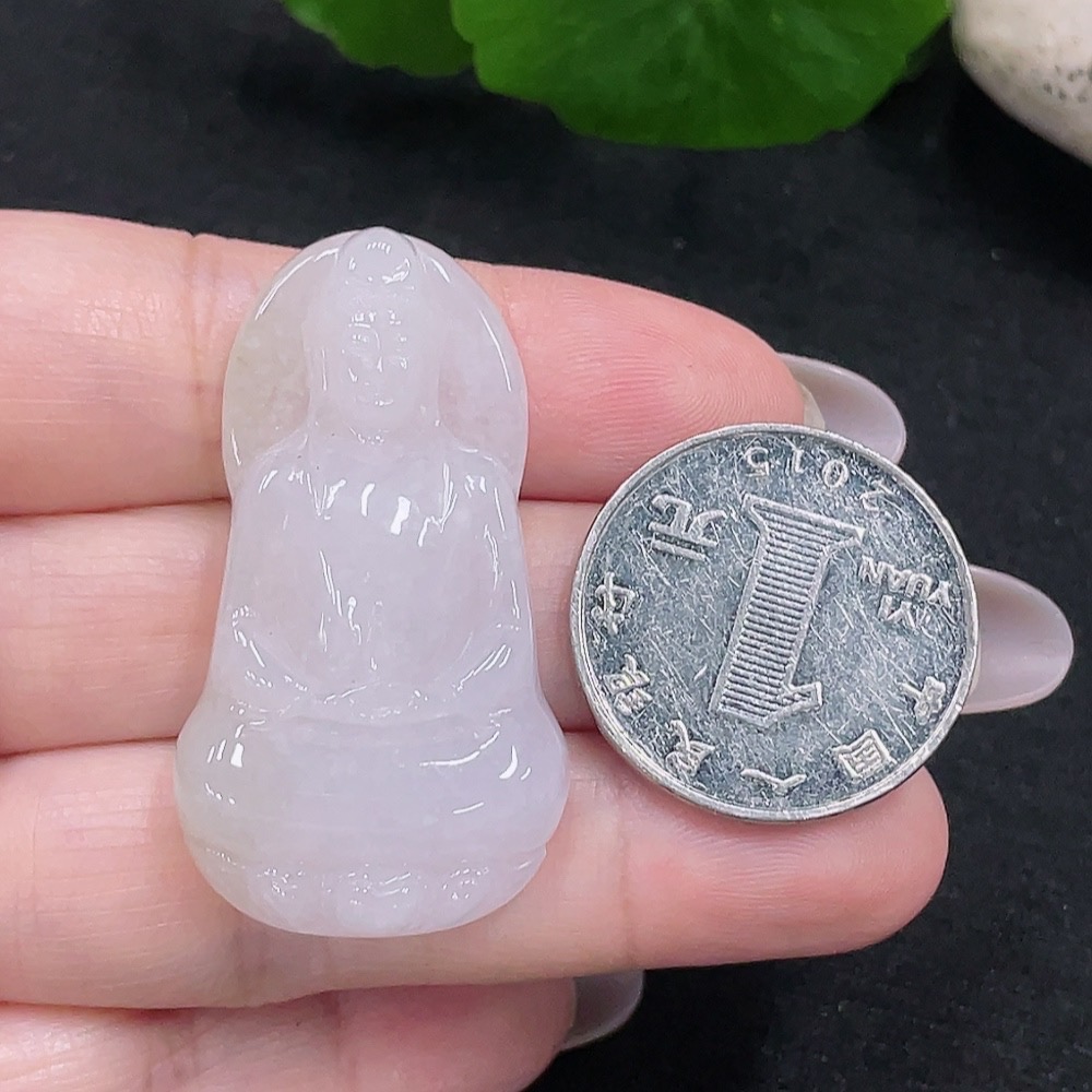 F32710122 Jadeite Guanyin Pendant Total Weight Approximately 13.4g
