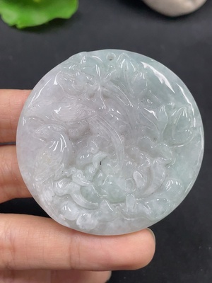 F30499774 Jadeite Pendant, Blossom of Wealth and Honor, Total Weight Approx. 28.87g