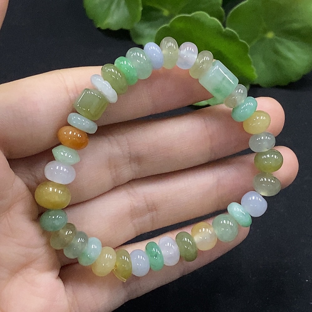 F34028354 Jadeite Bracelet Bead Size Approx. 8.2/7.5mm Red-Yellow Beads Color Origin Undetermined Total Weight Approx. 20.62g