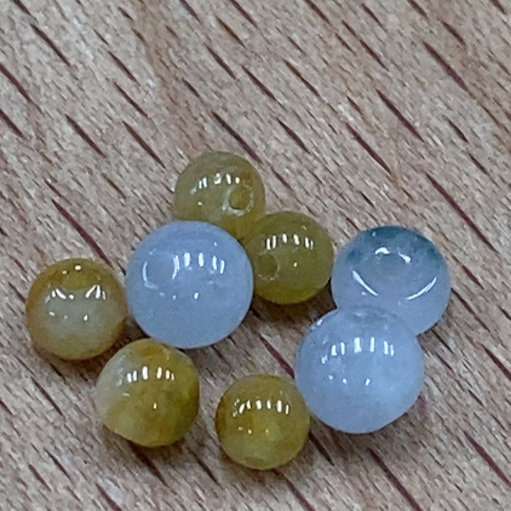F33895443 Jadeite Beads Sell as a Lot Yellow Beads Color Origin Undetermined