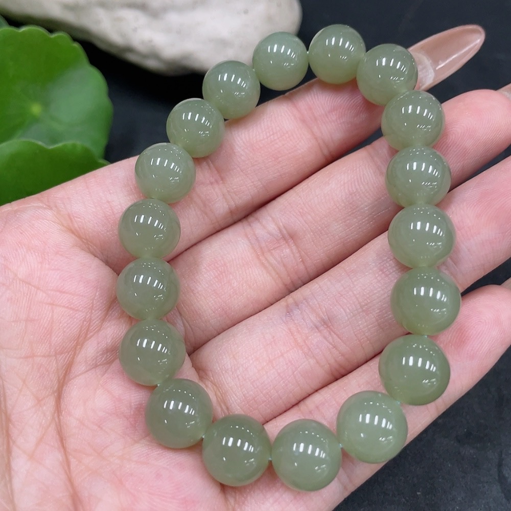 H32776928 Hetian Jade Bracelet, Approx. 9.9mm, Total Weight About 28g