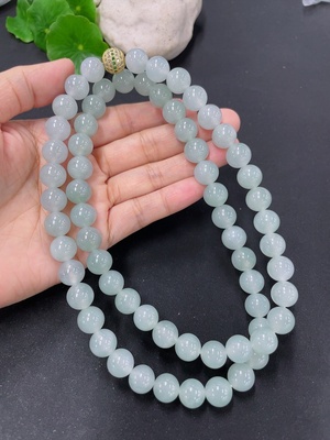F43088975 翡翠珠链 卡10mm左右 货品总重约112.35g 非金