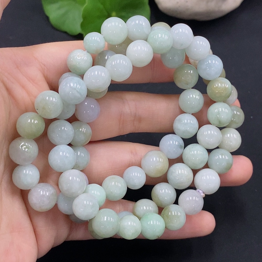 F29314491 Jadeite Bead Necklace Approximately 9.5mm Total Weight About 89.87g