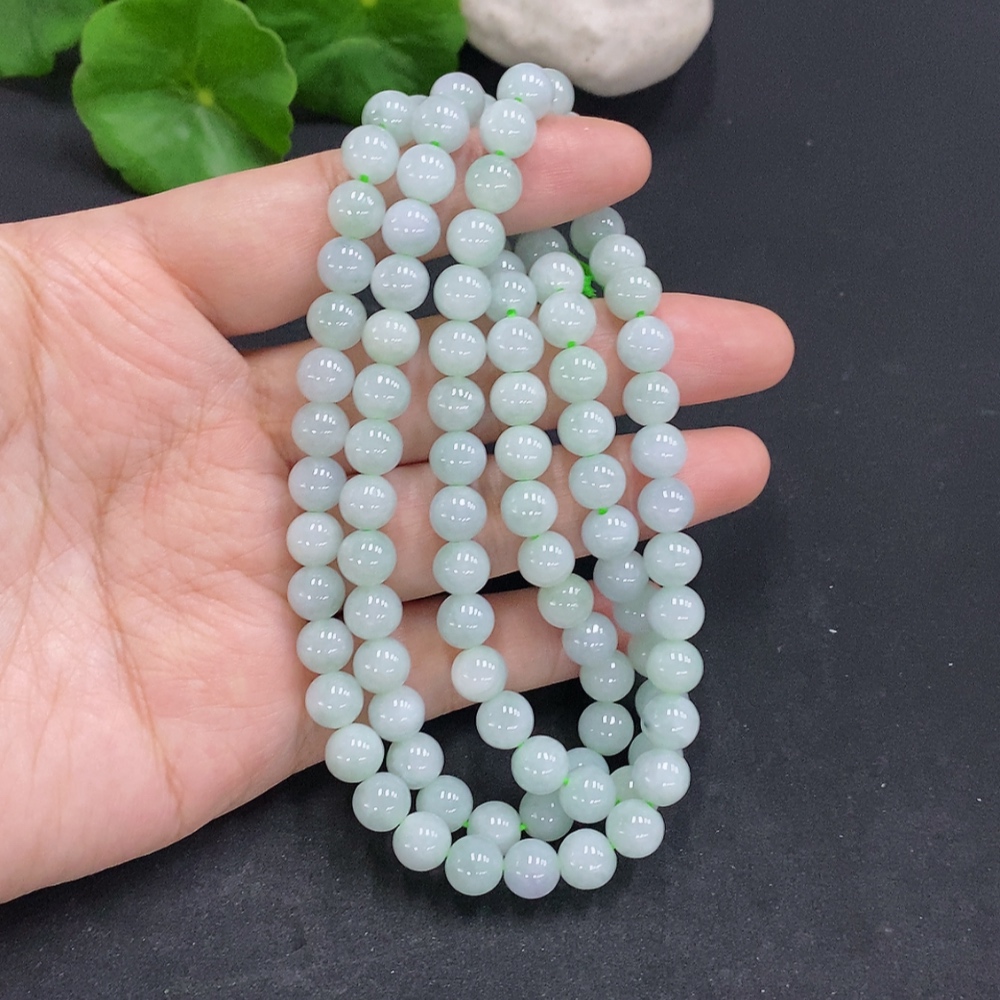 F30452014 Jadeite Bead Necklace Approx. 7.4mm Total Weight Approx. 70.8g