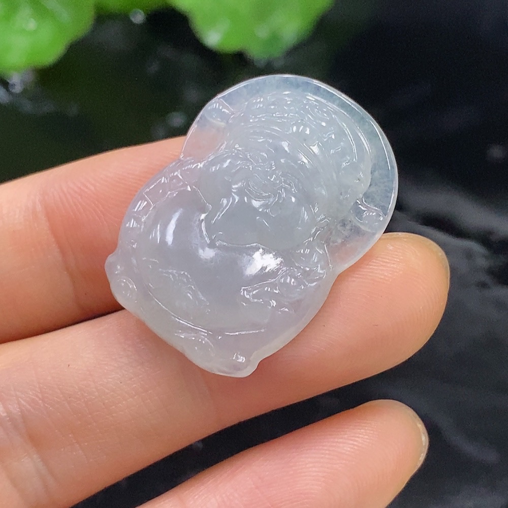 F26971040 Jadeite God of Wealth Pendant, Total Weight Approx. 5.65g