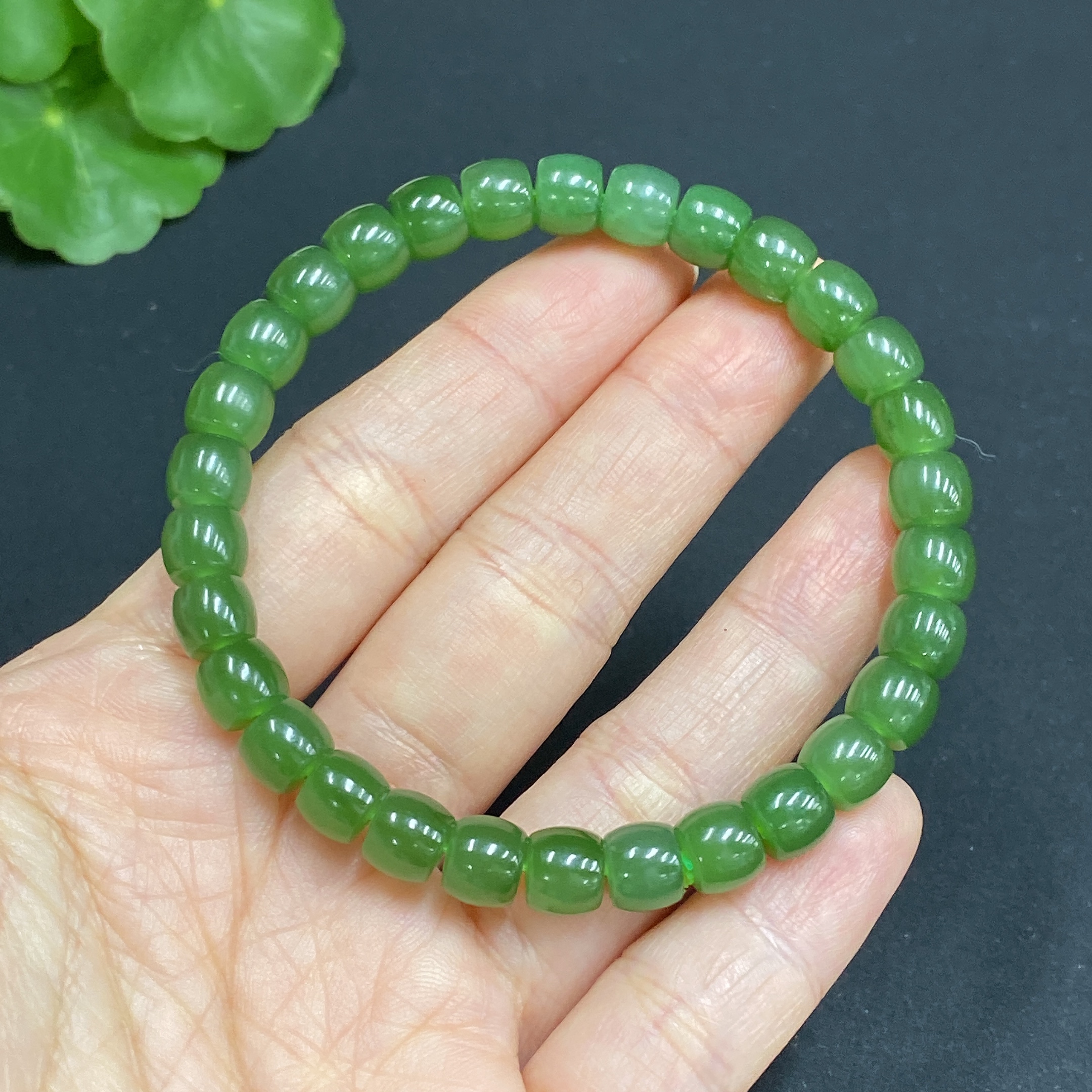 H28310772 Hetian Jade Bracelet, Approx. 6.7mm, Total Weight About 16.3g