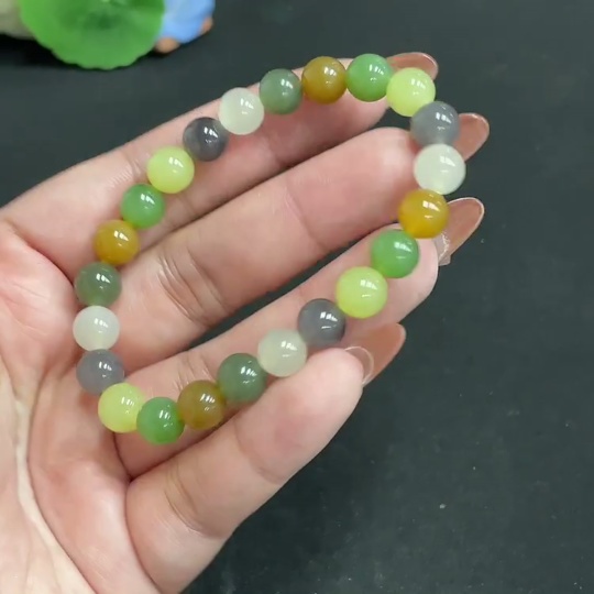 H35118229 Hetian Jade Bead Necklace Approx. 7.6mm Total Weight Approx. 17.8g