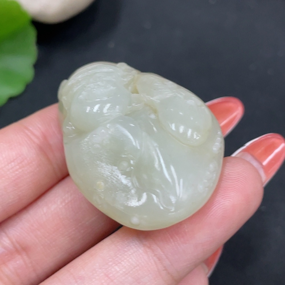 H35084408 Hetian Jade Pendant - God of Wealth, Total Weight Approx. 27.5g, Undetermined Skin Color Cause