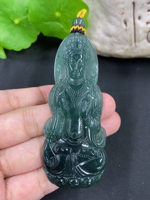 F46599089 翡翠观音挂件 货品总重约25.53g