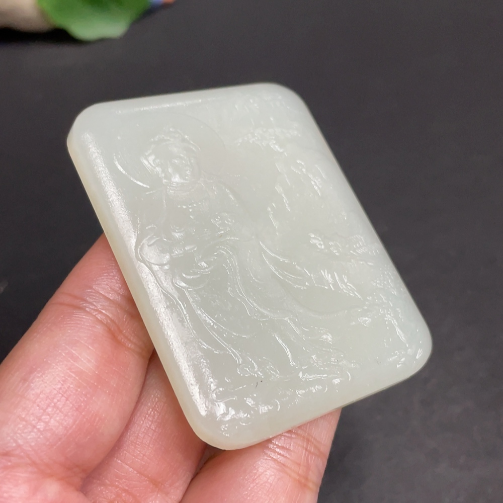 H29423082 Hetian Jade Pendant Guanyin Total Weight Approx. 52.2g