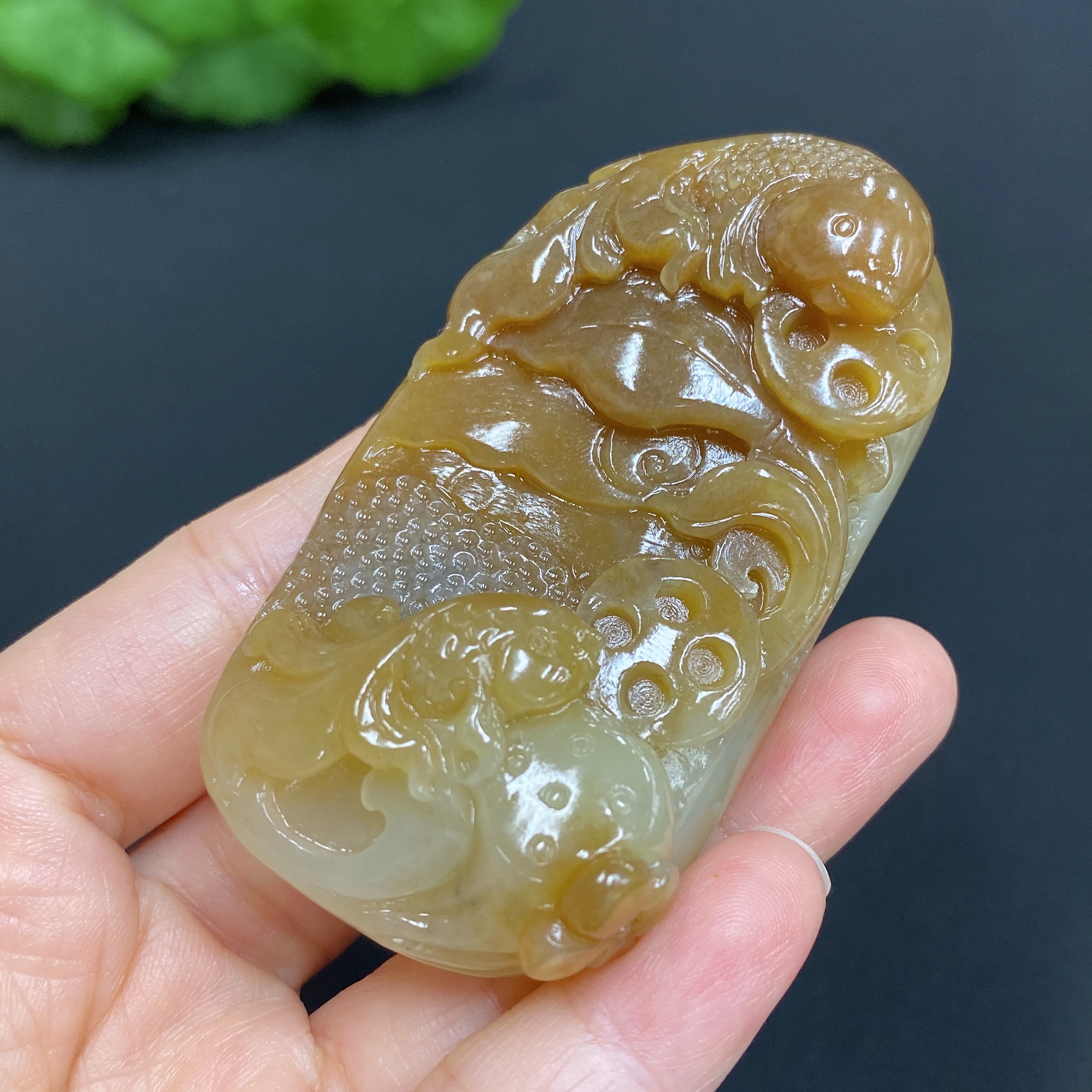 H29406246 Hetian Jade Pendant - Abundance Every Year - Total Weight Approx. 77g